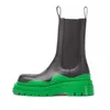 Kadın Mans Boots Lüks Lastik Yağsız Deri Chelsea Kadın Öngen Anti-Slip Açık Dalga Renkli Elastik dokuma Boot Krem Pinnk Yeşil Tasarımcı Ayakkabı