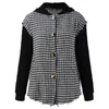 Women's Blouses Plaid Long Sleeve Womens Spring Autumn Button Shirts Color Block Patchwork Tops Fleece Jackets Blusa Mujer Moda 2023