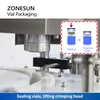 ZONESUN Automatic Vial Packaging Machine Bottle Filling Stoppering Sealing Equipment Star Wheel Vibratory Bowl Feeder ZS-AFC20