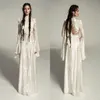 Meital Zano Great Victoria Medieval Wedding Gown with Bell Sleeves Vintage Crochet Lace High Neck Gothic Queen Wedding Dresses285D