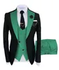 Costumes Hommes Blazers Costume 3 Pièces Mode Formelle Solide Couleur Plat Tuxedos Veste De Mariage Marié Marine BordeauxBlazerVestPants 230731