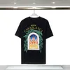 Męskie tshirty Harajuku 23ss Summer Casablanca List do druku czarna koszulka wysokiej jakości mężczyźni bawełniane TEE MODY 230801