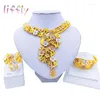 Necklace Earrings Set Liffly Fashion Jewelry Women's Colorful Flower Pendant Butterfly Bracelet Ring Accessories