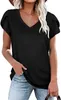 T-shirts voor dames Petal Sleeve V-hals Top Fashion Los casual shirt