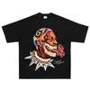 T-shirts pour hommes T-shirt rétro pour hommes surdimensionnés Funny Spoof Rodman T-shirt imprimé HipHop Streetwear Coton lavé à manches courtes Vintage 230731