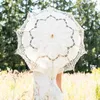 Umbrellas 68cm Embroidery Lace Parasol Umbrella Wedding Decoration Po Prop Vintage White Craft Lace Umbrella Anti-UV Sunshade 230731