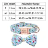 Dog Collars Bow Tie Collar Personalized Nylon With Name Custom Soft Print Knot Pet For Small Medium Large Dogs