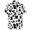 Casual overhemden voor heren, grappige boerenblouses, heren, zwart, wit, koeienprint, Hawaii, korte mouwen, grafisch, trendy, oversized strandoverhemd, cadeau-idee