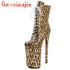 Boot Ankle Strip Pole Dance Sexy Party Knight High Heels Stripper Platform Autumn Shoes 26cm Leopard Print Lace up 230731