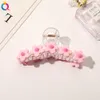 New Women Rainbow Love Large Flower Hair Claw Clip Elegant Ponytail Hair Crab Shark Clip Girls Hair Clips Hair Accessories 2339