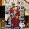 Anime Cosplay Monkey D Luffy Wano Country Arc Kostüm Şapkası Kimono Yukata Kıyafet Özelleştirilmiş Cadılar Bayramı Wig Ayakkabı Y0913310V