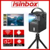 Outros Eletrônicos ISINBOX X8 Mini Projetor Portátil Com Telas Android 5G WIFI Home Theater Cinema Suporte 1080P Vídeo LED 230731