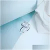 Pierścienie zespołu kropla cz diamentowe pierścionek oryginalne pudełko dla pandora 925 Sterling Sier Set Set Women Wedding Gift Biżuteria Dhx2H