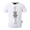 قمصان Pleinxplein للرجال التصميم الأصلي Summer Plein T-Shirt Pp القطن القميص Rhinestone Shirt قصير الأكمام 132 اللون الأبيض الأسود