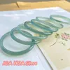 Bangle Natural Oil Blue Jade Bracelet Feeed Seed Round Женский нефтяной голубые, сертифицированные нефтяные бонгли высокого уровня льда, ювелирные изделия 230731