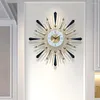 Väggklockor vardagsrumsklocka dekoration kvarts konst lyxhem elegant gåva händer guld runda modern svart reloj dekor