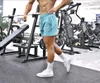 Herren-Shorts, Baumwolle, Sport, Laufen, Hellblau, Bodybuilding, Workout, Jogginghose, Fitness, kurze Hose, Jogger, Fitnessstudios, Sport