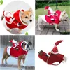 Abbigliamento per cani Abbigliamento per costumi natalizi per animali domestici Costume da equitazione per Babbo Natale Forniture per cervi Consegna a domicilio Giardino domestico Dhokt