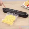 Baking Pastry Tools Kitchen Vacuum Food Sealer 220V/110V Matic Commercial Household Packaging Hine Include 10Pcs Bags Drop Deliver Dhqbk