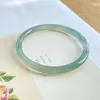 Bangle Natural Oil Blue Jade Bracelet Feeed Seed Round Женский нефтяной голубые, сертифицированные нефтяные бонгли высокого уровня льда, ювелирные изделия 230731