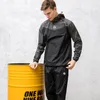 Active Sets Sauna Survêtements Pour Hommes Et Femmes Perte De Poids Fitness Gym Exercice À Capuche Veste Pantalon Full Body À Capuche Deux Pièces Ensemble