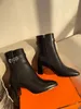 Women's ankle boot lug booties shoe brands الأنيقة الكعبة الكنسية مصمم العلامة التجارية سيدة الحفلات الزفاف القتال الجلود البني الأسود مع صندوق EU35-41