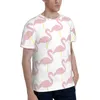 メンズTシャツフラミンゴピンク3Dプリントシャツマンユニセックスポリエステルルーズフィットネストップヒップホップビーチ男性ティー