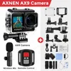 Caméras vidéo d'action sportive Original AX9 5K Caméra 4K 60fps EIS 24MP avec microphone sans fil Écran tactile Télécommande 230731