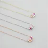 Rainbow Color Shell Mode Pendentif Colliers Collier Véritable Plaqué Or 18 Carats Dangles Glitter Bijoux Lettre Cadeau Avec sac à poussière gratuit