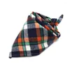 Dog Apparel Bandanas Large Pet Scarf For Cotton Plaid Washable Bow Ties Collar Cat Accessories Supplies