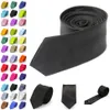 Шеяные галстуки для мужчин Женщины 5 см 2 дюйма Свадебная свадьба Черно -голубо -розовый бело -фиолетовый зеленый серо -серый череп Слим галстук 230801