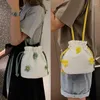 Abendtaschen Umhängetasche Blumen Damen Niedlicher Stil Slinged Bucket Canvas Kleine elegante Mode Mädchen Handytasche