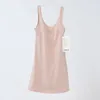 Lu Lu One Tennis Dress Piece fodrad Yoga Fiess Breattable Anti Slip Casual Golf Sports kjol med korta uppsättningar LL