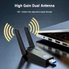 Wi-Fi-Finder 1300mbit / s WiFi USB 3.0 Adapter 802.11ax Dual Band 2,4G5GHz Wireless Wi-Fi Dongle Network Card RTL7612 für Win 1011 PC 230731