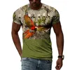 T-shirts pour hommes T-shirts pour hommes pour hommes Vêtements surdimensionnés Peacock Graphic Tee Shirt 3D Imprimé Summer Casual Short Sleeve Fashion Tops