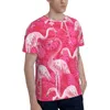 Herr t -skjortor fancy rosa flamingos 3d tryckt skjorta för man unisex polyester lösa fitness toppar hip hop strand manliga tees