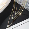 Hänge halsband Bohemian Multilayer Star Moon Heart Necklace For Women Vintage Crystal Layered Chain Collar Smyckespresent