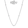 خيوط سلاسل Iogou Choker 925 Sterling Silver Round 25mm D قلادة ملونة للنساء Girls Girls بطول سلسلة 162 بوصة 230731