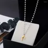 Pendant Necklaces Selling Letter M Pearl Necklace Jewelry For Women