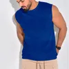 Camisetas masculinas sem mangas para verão camisola colete esportivo europeu e americano justo ajuste masculino