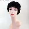 Parrucche parrucche sintetiche non elaborate con peli di bambini afro ricci nessuno in pizzo parrucche davanti a umano per donne nere capelli vergini brasiliani ru