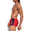 Cuecas laterais bipartidas calças de natação masculinas esportes fitness praia lazer cueca boxer roupa de banho profissional