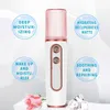 Facial Steamer Dual Hole Spray Hidratante Recarregável Nano Cold Mini Umidificador para Rosto com Hidratação da Pele 230801