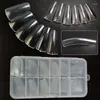 False Nails 120st Duck Feet With Box Clear Full Cover Press On Artificial Nail Art Tips Fan Flare Manicure Tools Tools