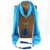 Pendentif Colliers Design Long Gland Collier Europe Costume Bib Multicolores Écharpe Déclaration Bijoux WF16