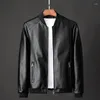 Herrenjacken Multi Seitentaschen Kunstleder Motorrad Reißverschluss Schwarzer Kragen Plus Größe 6XL 7XL 8XL Männer Mode Fahrrad PU Jacke