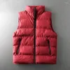 Hommes gilets 2023 haute qualité marque manteaux gilet automne et hiver décontracté confortable sans manches couleur unie épaissi coton vestes Y19