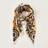 Halsdukar Luxury Brand Women 90x90cm Silk Scarf Scarves Square Scarf Female Printed Head Hijab Women Satin Scarf Foulard Bandana Women J230801