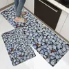 Tapis bleu clair pierre impression tapis de cuisine entrée paillasson imprimé tapis de cuisine maison sol balcon anti-dérapant tapis décor à la maison R230731