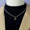 Pendant Necklaces Selling Letter M Pearl Necklace Jewelry For Women